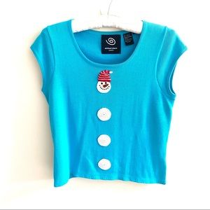 Vintage Michael Simon Snowman Sleeveless Shell Sweater